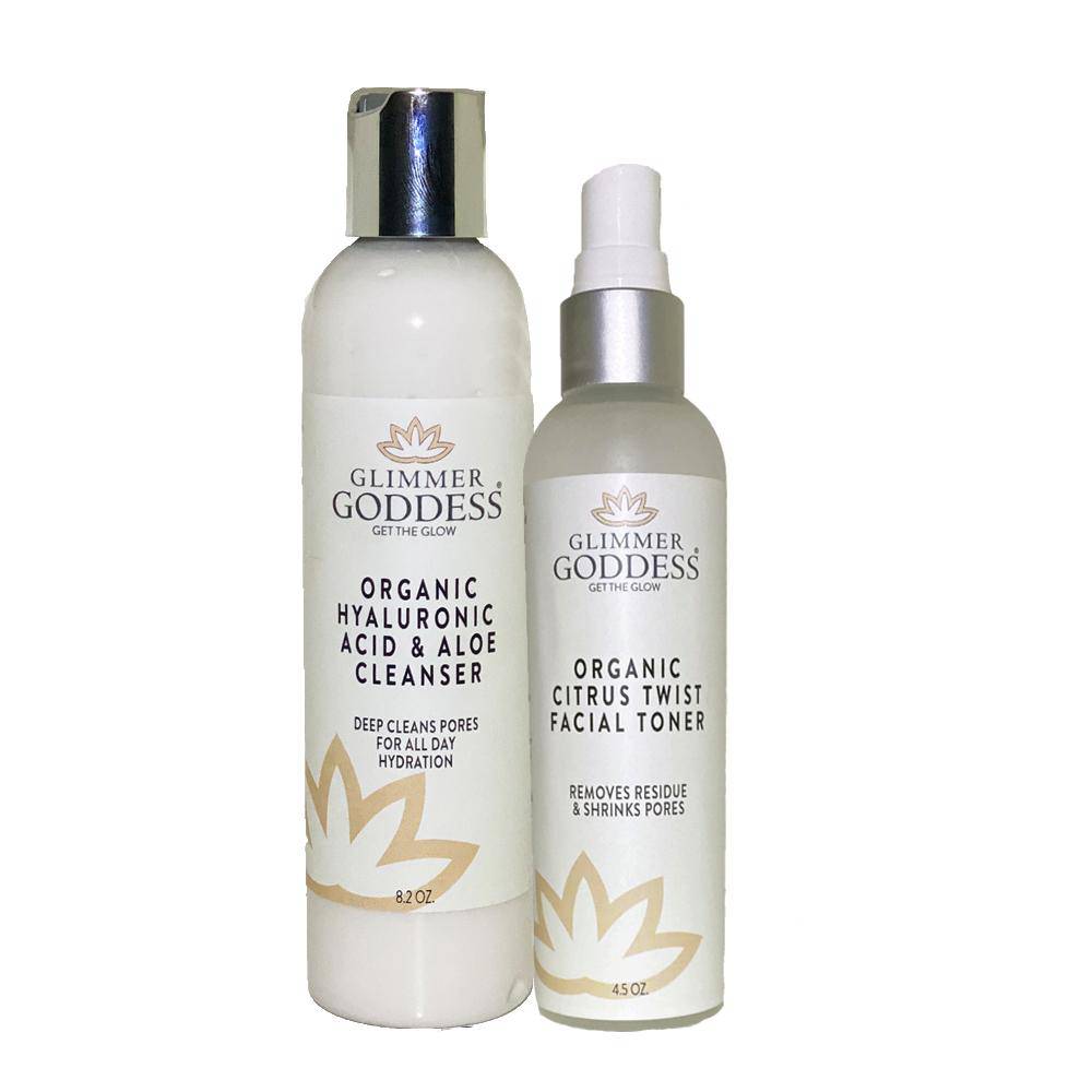Organic Face Cleansing Kit for Smooth, Vibrant Skin - Glimmer Goddess® Organic Skin Care
