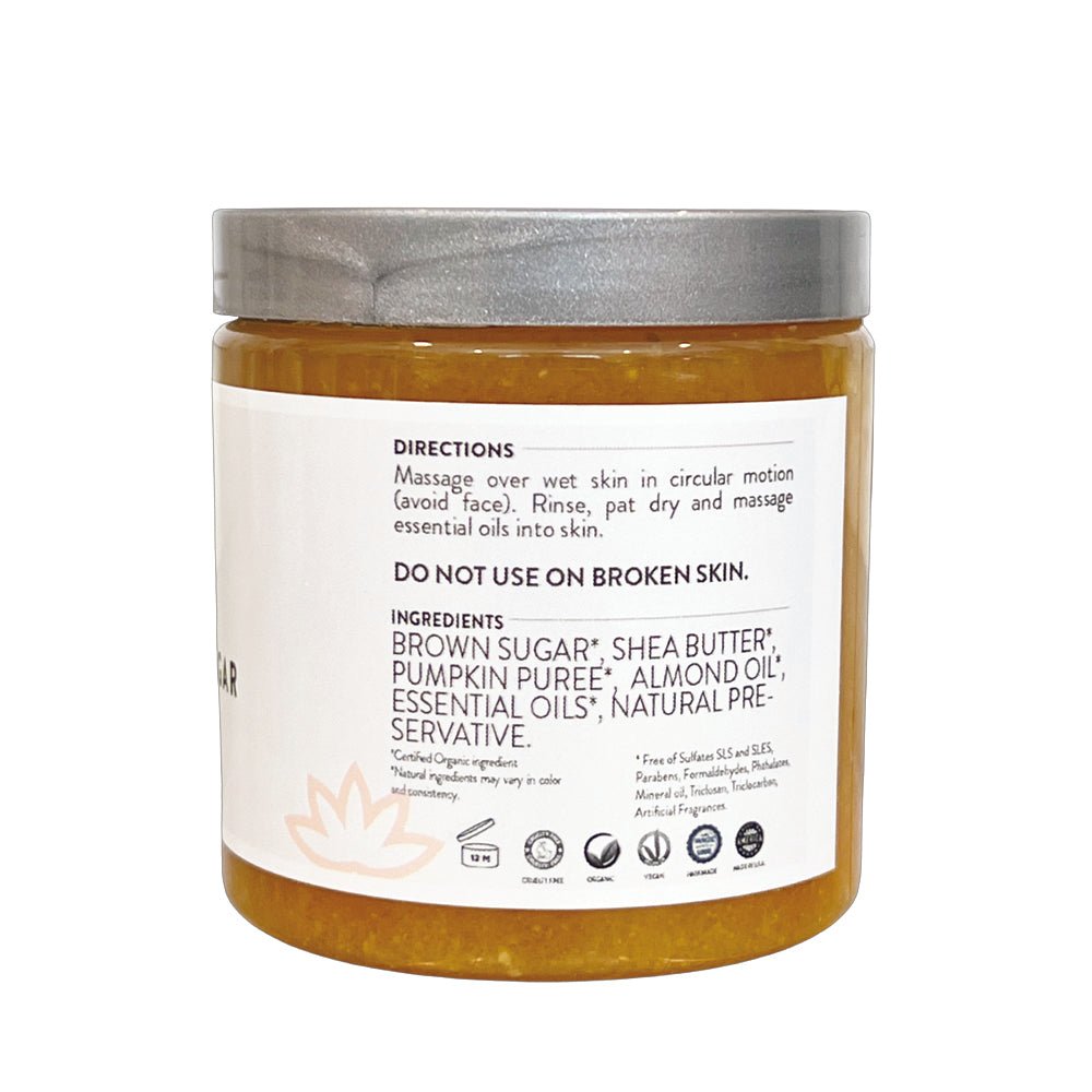Organic Pumpkin Shea Sugar Body Scrub - Glimmer Goddess® Organic Skin Care