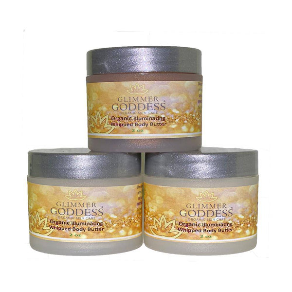 Organic Shimmering Whipped Body Butter Trio - Glimmer Goddess® Organic Skin Care